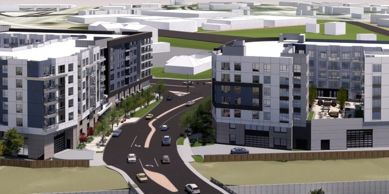 100-Produce-Avenue-and-124-Airport-Boulevard-aerial-view-looking-east-rendering-by-TCA-Architects